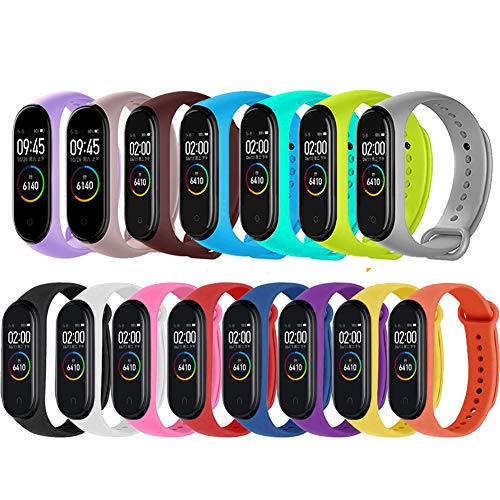 BRone Correa Xiaomi Mi Band 4,15 Piezas Xiaomi Band 4 3 Pulsera de Reloj Elegante Reemplazo de Bandas Compatible con Xiaomi Mi Smart Band 4 Correas para Xiaomi Mi Band 3