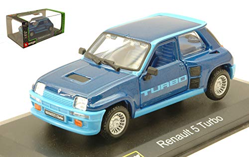 Burago BU43215A Renault 5 Turbo 1982 Blue 1:32 MODELLINO Die Cast Model Compatible con