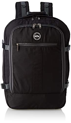 Cabin Max Metz Mochila de Viaje Equipaje de Mano Aprobada para Transporte Aéreo Maleta de Cabina 55x40x20 cm 44 L (Negro/Gris)