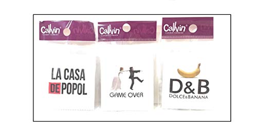 Callvin - Lote de 3 preservativos humorísticos, títulos: game over, la casa de popol,D&B, tamaño estándar.