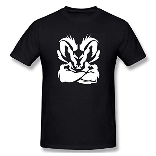 Camiseta básica de Manga Corta con Cuello Redondo para Hombre Camiones Ram Logotipo Dodge Tops Casuales de algodón Negro XL