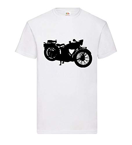Camiseta para hombre, diseño de moto antigua Blanco L