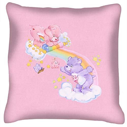 Care Bears Cheer Bear and Share Bear Unrolling A Rainbow Cushion