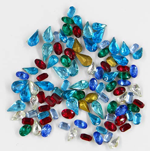 Chromatismes ST53 - Lote de 100 Cristales de estrás Antiguos (años 60), Fondo cónico, Formas y Colores