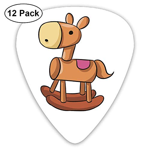 Classic Guitar Pick (12 Pack) Toy Wooden Horse Player's Pack for Electric Guitar,Acoustic Guitar,Mandolin,Guitar Bass