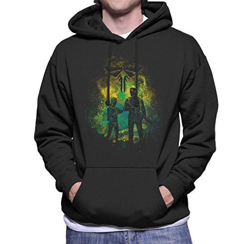 Cloud City 7 The Last of Us Joel and Ellie Outline Men's Hooded Sweatshirt