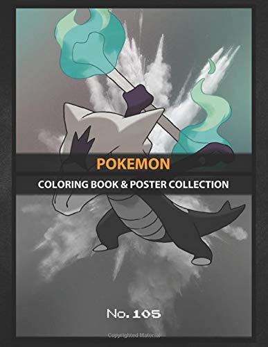 Coloring Book & Poster Collection: Pokemon Alolan Marowak Official Artwork Design With His Nationa Anime & Manga