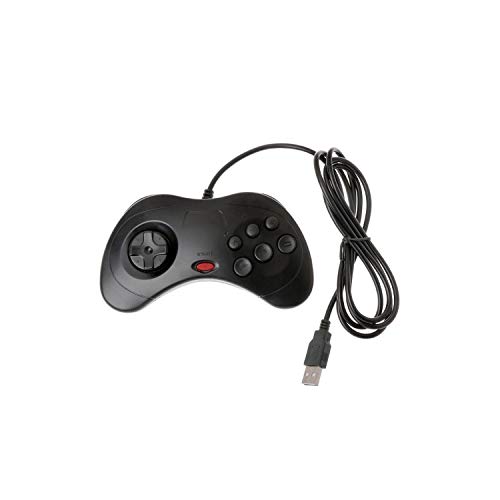 Controlador de juegos de iluminación | 1pcs Nuevo controlador clásico de Gamepad Gamepad USB para el sistema de Saturno Controlador de juego con cable para PC para -Negro-