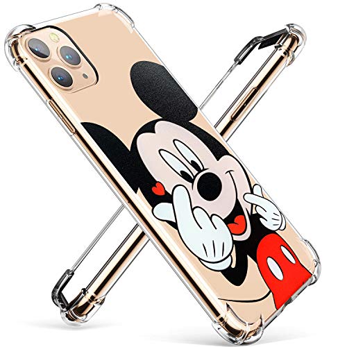 Darnew Heart Mickey Funda para iPhone 11, Dibujos Animados Lindo Moda Suave de TPU Diseño de Gracioso Divertido Frio para Niños y Niñas Mujer, Casos para iPhone 11 de 6.1"