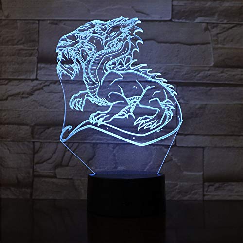 Decoración única del hogar dragón chino lámpara de mesa 3D LED luz de noche exquisita decoración mágica regalo de fiesta de cumpleaños amante de los niños