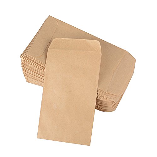 DEOMOR 100pcs(6x10cm) Bolsas Papel Kraft Bolsitas Pequeñas Estraza Marrón para Regalos Semillas Híbridas de Maíz Saco de Granja Caramelos Joyas (100pcs, 6X10cm)