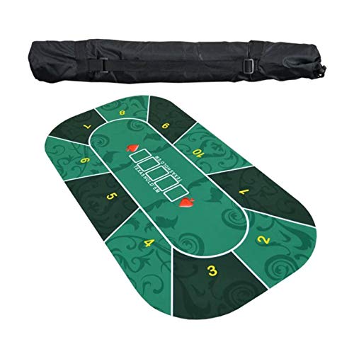 Dettelin Estera de Mesa de póquer portátil Texas Hold em Poker Mat con Tubo de Transporte Texas Hold'em Tabletop Mat