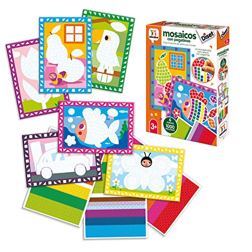 Diset- Mosaicos con Pegatinas Juego Educativo para Niños, Multicolor (68945)