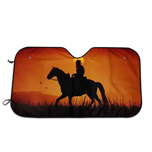 Drew Tours La Visera del Parabrisas Red Dead Redemptio Puede Visera Plegable para Bloquear los Rayos UV, Viseras Plegables para el Sol, Cubierta con 4 ventosas SUN-2071