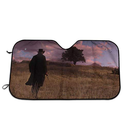 Drew Tours La Visera del Parabrisas Red Dead Redemptio Puede Visera Plegable para Bloquear los Rayos UV, Viseras Plegables para el Sol, Cubierta con 4 ventosas SUN-1713