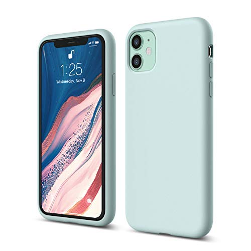 elago Silicona Líquida Funda Compatible con iPhone 11 (6.1"), Silicona Premium, Protección Funda Protectora 3 Tapas Estructura (Baby Menta)