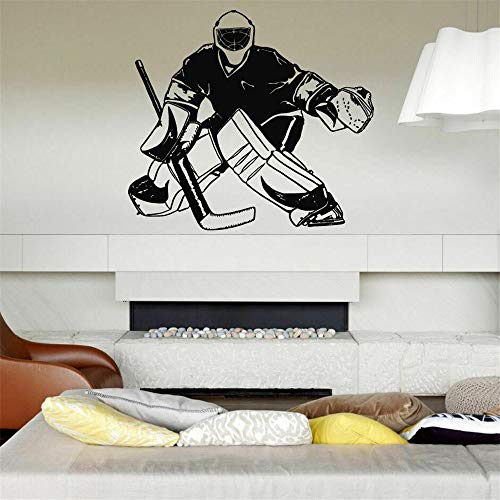 etiqueta de la pared Sticker Hockey Player Goalkeeper Sport Play Game Boy Nursery For Living Room For Nursery Kids Room