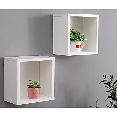 Etnicart Conjunto de Cubos de Pared estantes Blancos 25x15x25 estantes de Pared Paredes de Madera blanca-70x191x24-Conjunto de 2 Cubos de Pared estantes Blancos 25x15x25 estantes de Pared Paredes