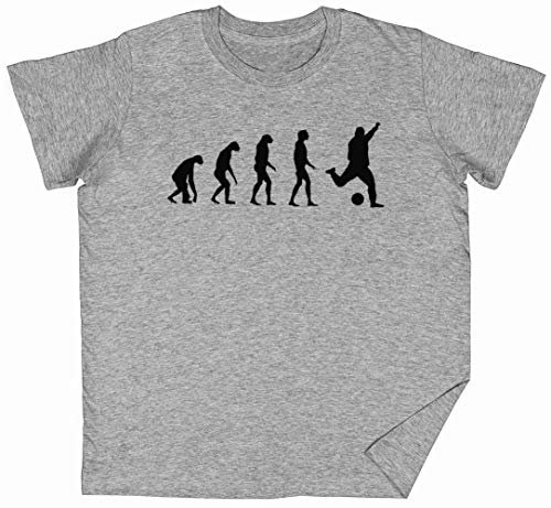 Evolucionado A Tocar Fútbol Gris Niños Chicos Chicas Camiseta Unisexo Tamaño S Grey Kid's Boys Girls tee Size XS