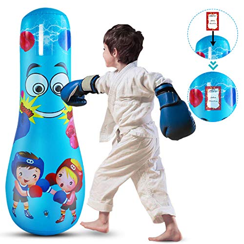 FAMKIT - Saco de boxeo inflable para niños: juguete de boxeo de pie para niños, bolsa de aire para niños y niñas, ejercicio y alivio del estrés