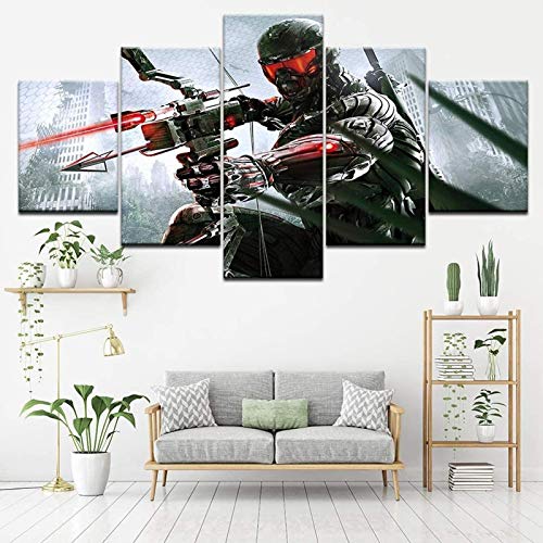 Fbewan Moderno 5 Piezas Lienzo Impreso Pintura Dead Space Crysis Mass Effect Cartel Pared Arte Imagen Sala De Estar Decoración del Hogar,B-40x60x2+40x100x1+40x80x2