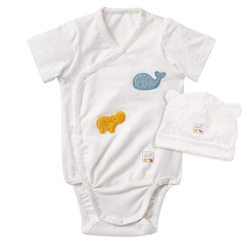 Fehn 056532 Body y gorro fehnNATUR (50/56) – Conjunto de accesorios para bebé Newborn y gorro de algodón orgánico certificado (kbA), perfecto set de regalo unisex