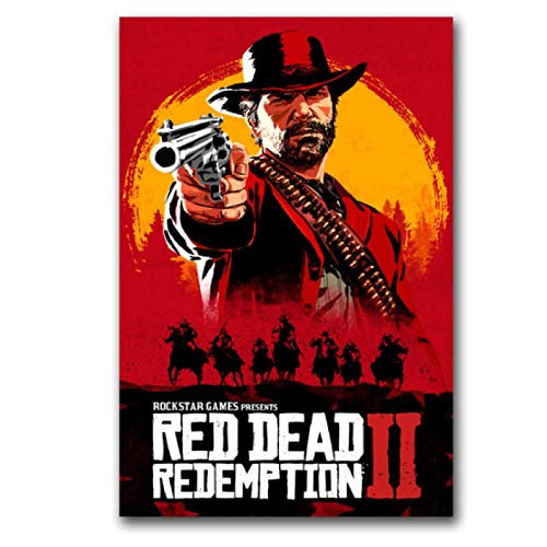 FGVB Impresión HD Red Dead Redemption 2 póster Lienzo Arte de la Pared Pintura Imagen Decoración Impresión de la habitación Sala de Estar Decoración del hogar Obra de arte-60x90CM sin Marco