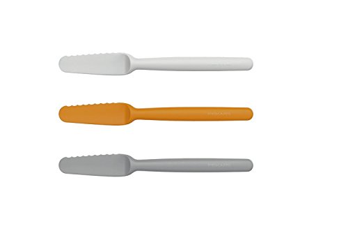 Fiskars Set de cuchillos de desayuno, 3 unidades, Plástico, Blanco/Naranja/Gris, Functional Form, 1016121