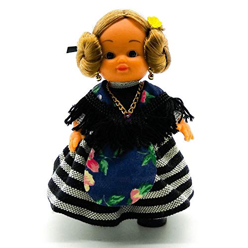 Folk Artesanía Muñeca Regional colección de 15 cm con Vestido típico Extremeña Extremadura España.