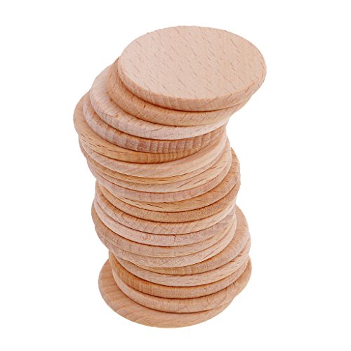 Gazechimp 20pcs Piezas de Madera sin Pintar Redondos para DIY Artesanía Decoración 36mm