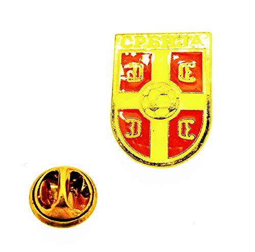 Gemelolandia | Pin de solapa Escudo Selección de Fútbol de Serbia 25x17mm | Pines Originales y Baratos Para Regalar | Para las Camisas, la Ropa o para tu Mochila | Detalles Divertidos