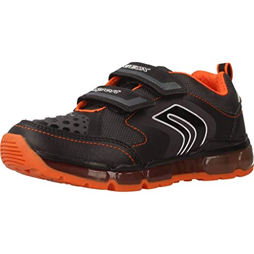 Geox J Android Boy A, Zapatilla Baja Niños, Negro (Black/Orange C0038), 33 EU