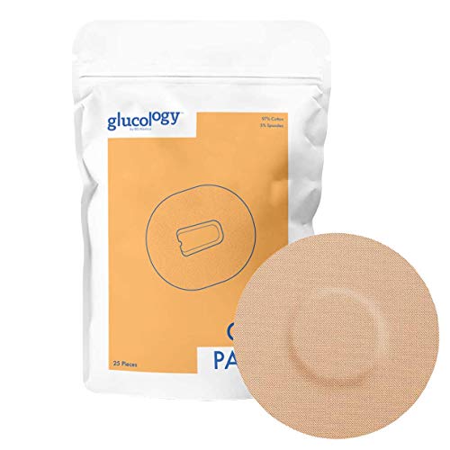 Glucology - Guardian/Libre/Enlite Parches Color Beige | Paquete de 25 | Parches Impermeables y Flexibles | Parches Libre Guardian CGM