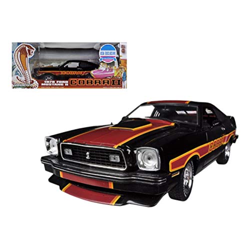 Greenlight 1978 Ford Mustang Cobra II Black Free Wheelin Movie 1/18 Diecast Car Model by