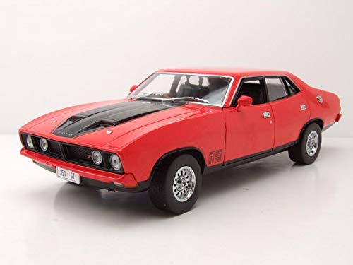 Greenlight Maqueta de Ford Falcon XB GT Sedan RHD 1974 (escala 1:18), color rojo y negro