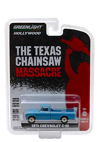 Greenlight - Modelo 1971 Chevrolet C-10 Escala 1/64 6cm Masacre con la Motosierra en Texas DieCast Greenlight Limitado