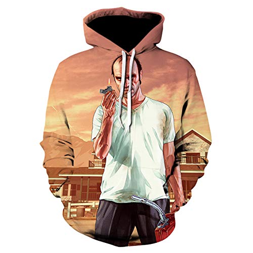 guijiumai Sudadera con impresión 3D 2020 con capucha estampada en 3D Grand Theft Car GTA 5 Sudaderas con capucha Fantasía juegos Street Style Sudadera Unisex Camisetas We-541 XL