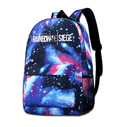 GYTHJ Starry Backpack Galaxy School Bag Mochila Unisex Rainbow-Six-Siege, Mochila Star Sky, Mochila, Bolsillo de Lona, ​​Bolso, Bolsa de Viaje.