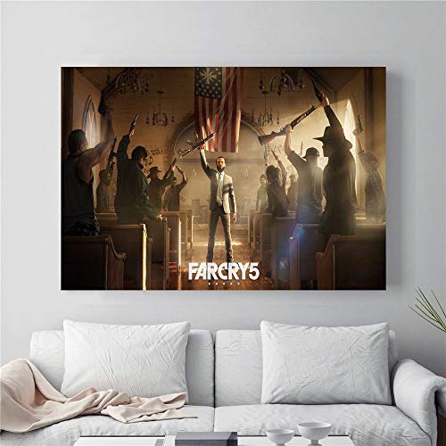 h-p Far Cry 5 HD Videojuego Arte De Lienzo Moderno Pintura Al Óleo Póster Decoración del Hogar Mural Sin Marco 50X70Cm U1982