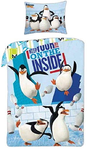 Halantex Juego De Fama LOS PINGUINOS De Madagascar Funda DE EDREDONE 140x200 100% Coton