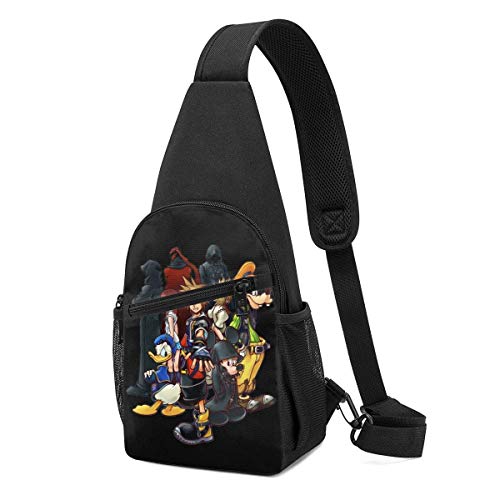 Hdadwy Kingdom Hearts Elegante Crossbody Sling Mochila Sling Bag Viaje Senderismo Bolsa De Pecho Mochila