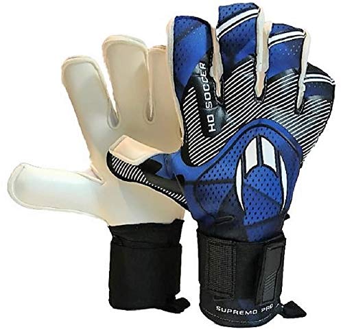 HO Soccer Supremo Pro Kontakt Evolution Guantes de Portero, Unisex Adulto, Azul/Negro/Blanco, 11