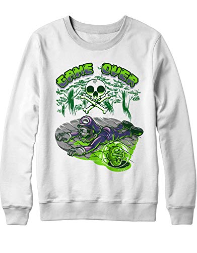 HYPSHRT Hombre Sweatshirt Game Over C000435 Blanco M