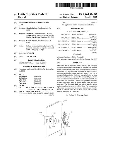 Increased security electronic lock: United States Patent 9805534 (English Edition)