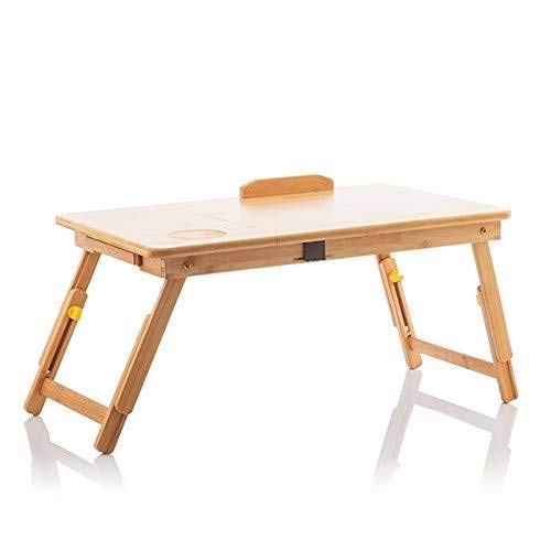 InnovaGoods Mesa Plegable Auxiliar de Bambú Lapwood, Madera, 53,5 x 21-27 x 34 cm. Medidas Aprox. Plegado: 53,5 x 4,5 x 34 cm