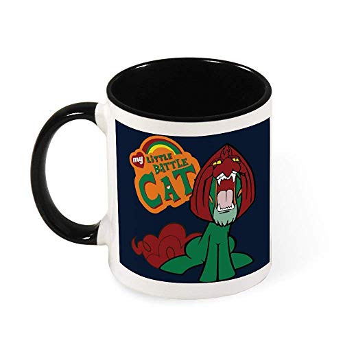 IUBBKI He Man Masters Of Universe My Little Battle Cat Taza de café de cerámica Taza de té, regalo para mujeres, niñas, esposa, mamá, abuela, 11 oz