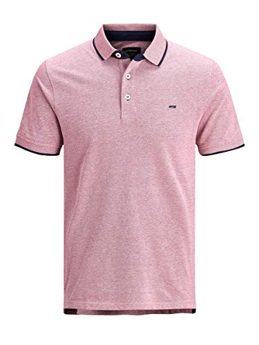 Jack & Jones Jjepaulos Polo SS Noos, Rojo (Brick Red Detail: Slim Fit), X-Large para Hombre