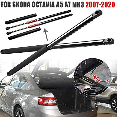 JHDS Amortiguadores de Gas Tronco Trasero Talga De Trasera Gas Struts Struts Struts Compatible Barra De Barra Barra De Brazo con Manga Y Resorte para Skoda Octavia A5 A7 MK3 07-20 elevación Gas