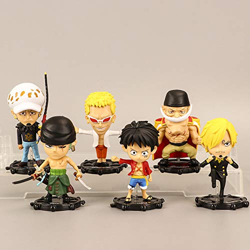 Juego de 6 figuras en forma de personajes de One Piece Anime Modelo Juguete Muñeca 9 cm