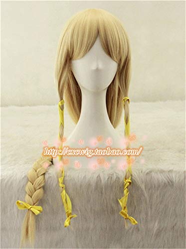 Juego Legend of Zelda Twilight Princess Wig Comic-Con Yellow Braids Twilight Princess Role Play Wig + Wig Cap 2 Tipos   A